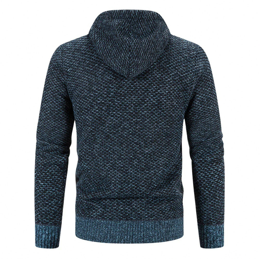 Textured Knit Full Zip Hoodie