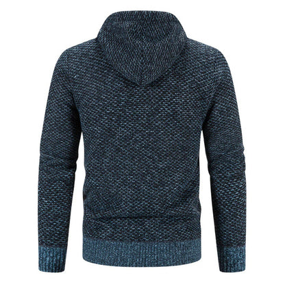 Textured Knit Full Zip Hoodie