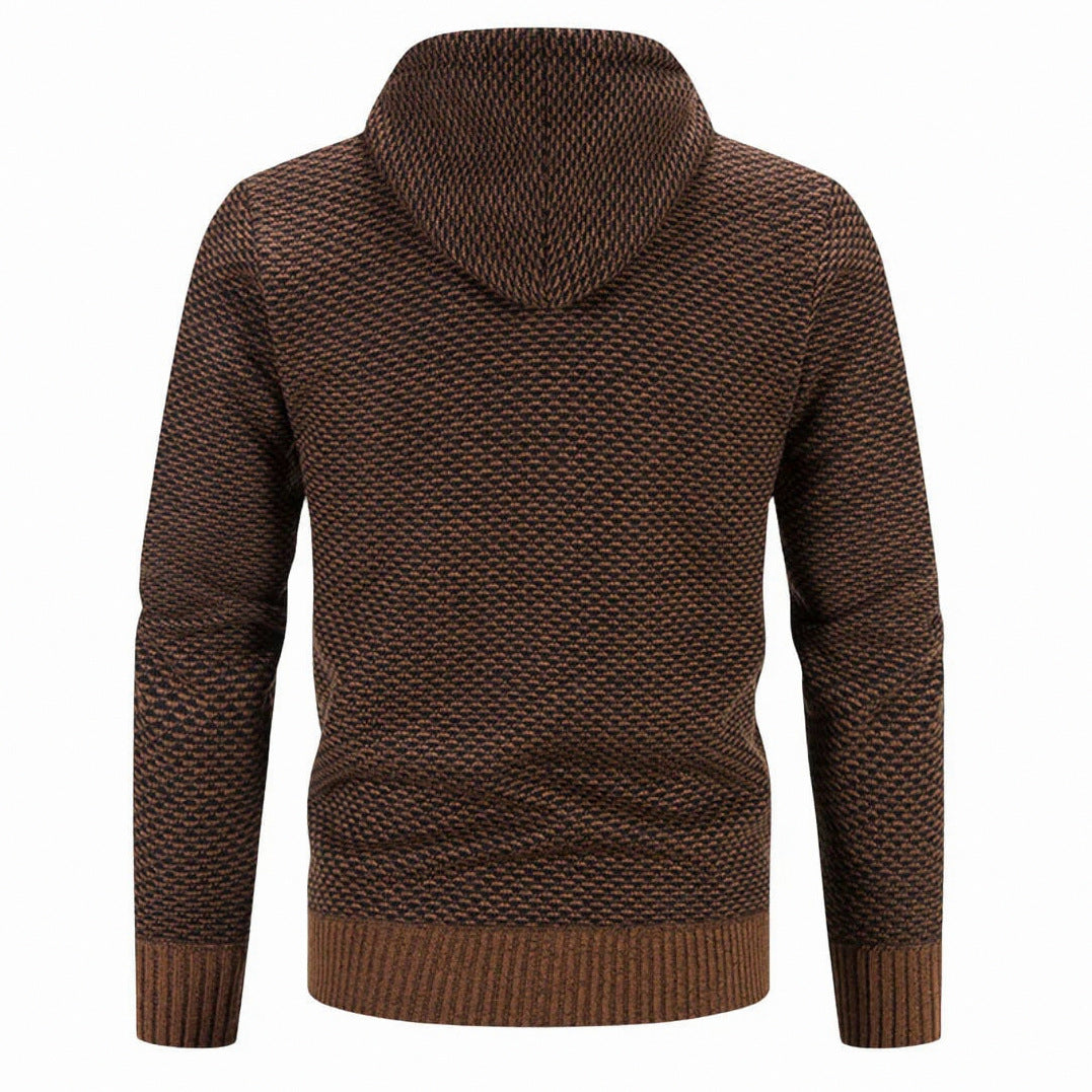 Textured Knit Full Zip Hoodie