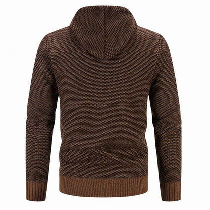 Textured Knit Full Zip Hoodie