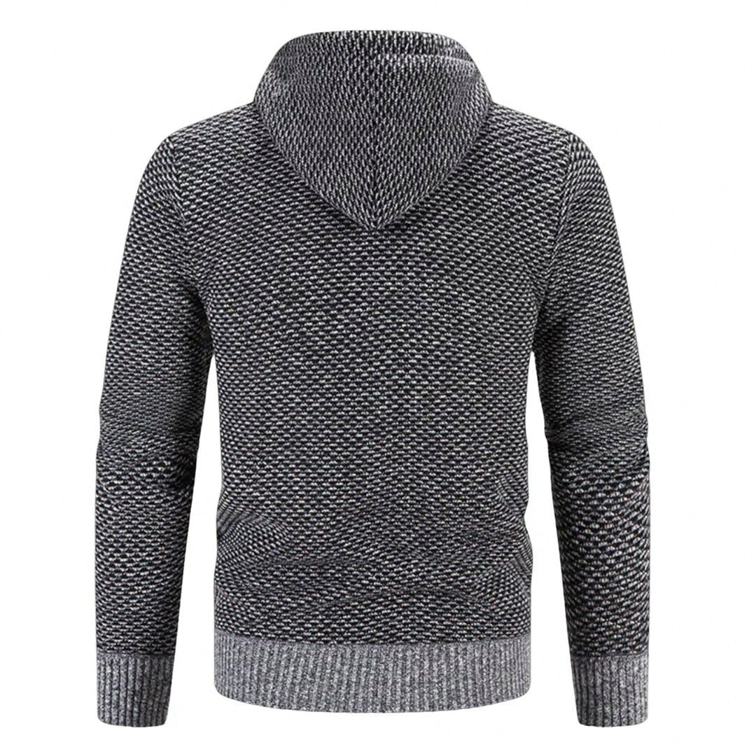 Textured Knit Full Zip Hoodie