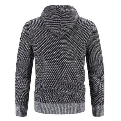 Textured Knit Full Zip Hoodie