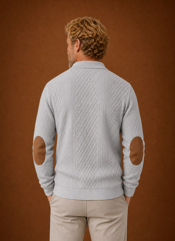 Textured Knit Henley Sweater