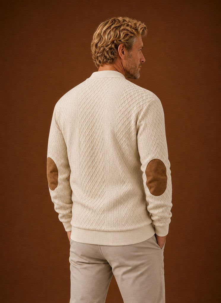 Textured Knit Henley Sweater