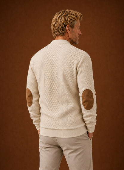 Textured Knit Henley Sweater
