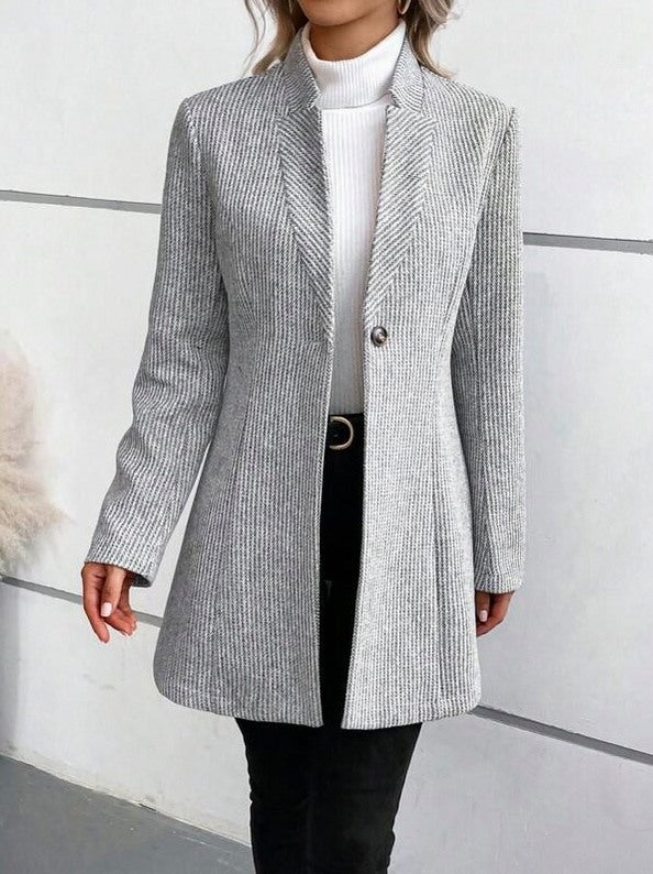 Tweed Long Sleeve Button Coat