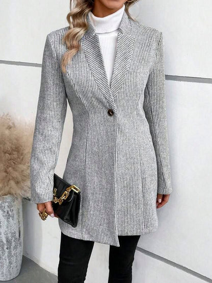 Tweed Long Sleeve Button Coat