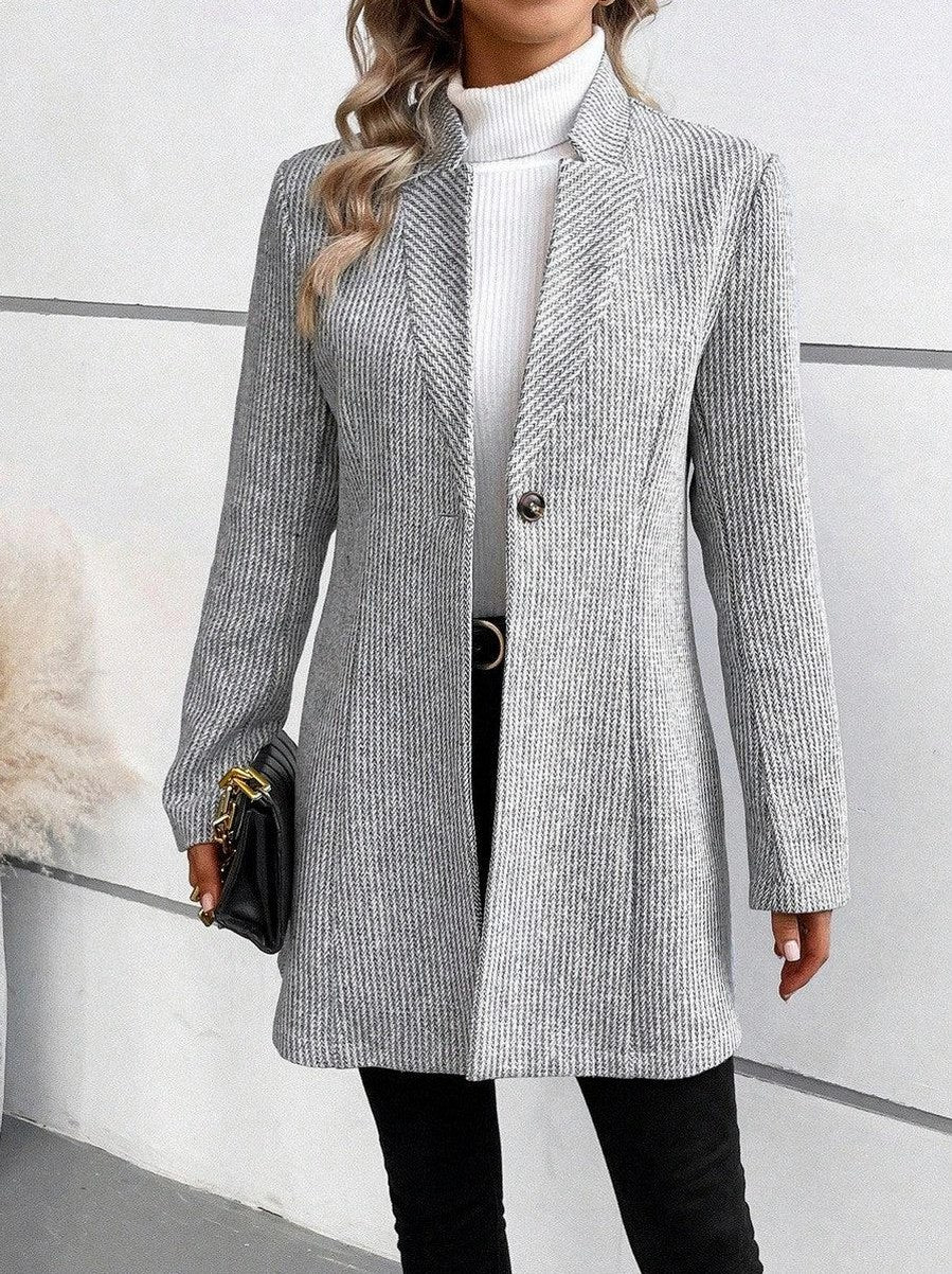 Tweed Long Sleeve Button Coat