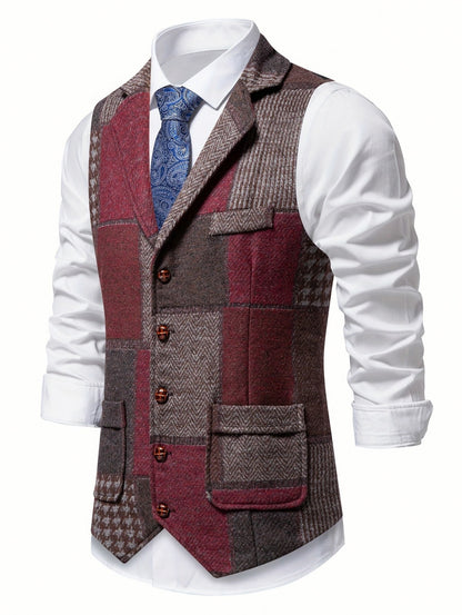 Tweed Notch Lapel Suit Vest