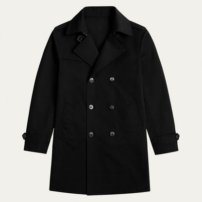 Twill Button Front Trench Coat