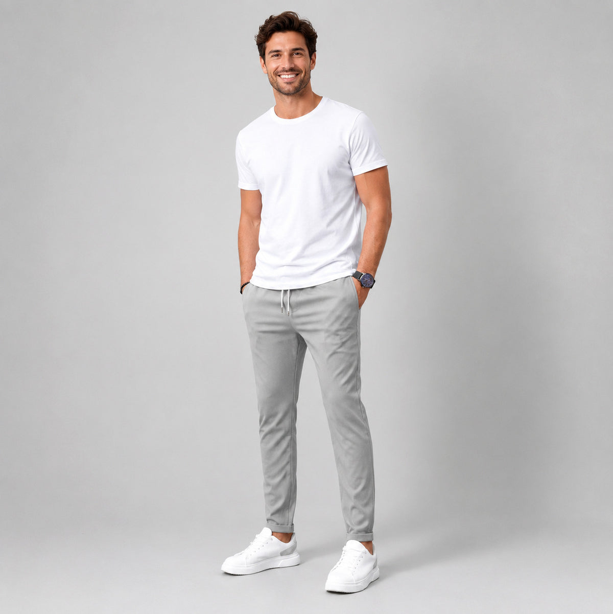 Twill Slim Fit Drawstring Joggers