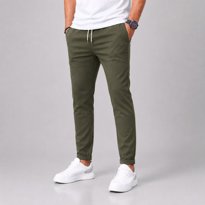 Twill Slim Fit Drawstring Joggers