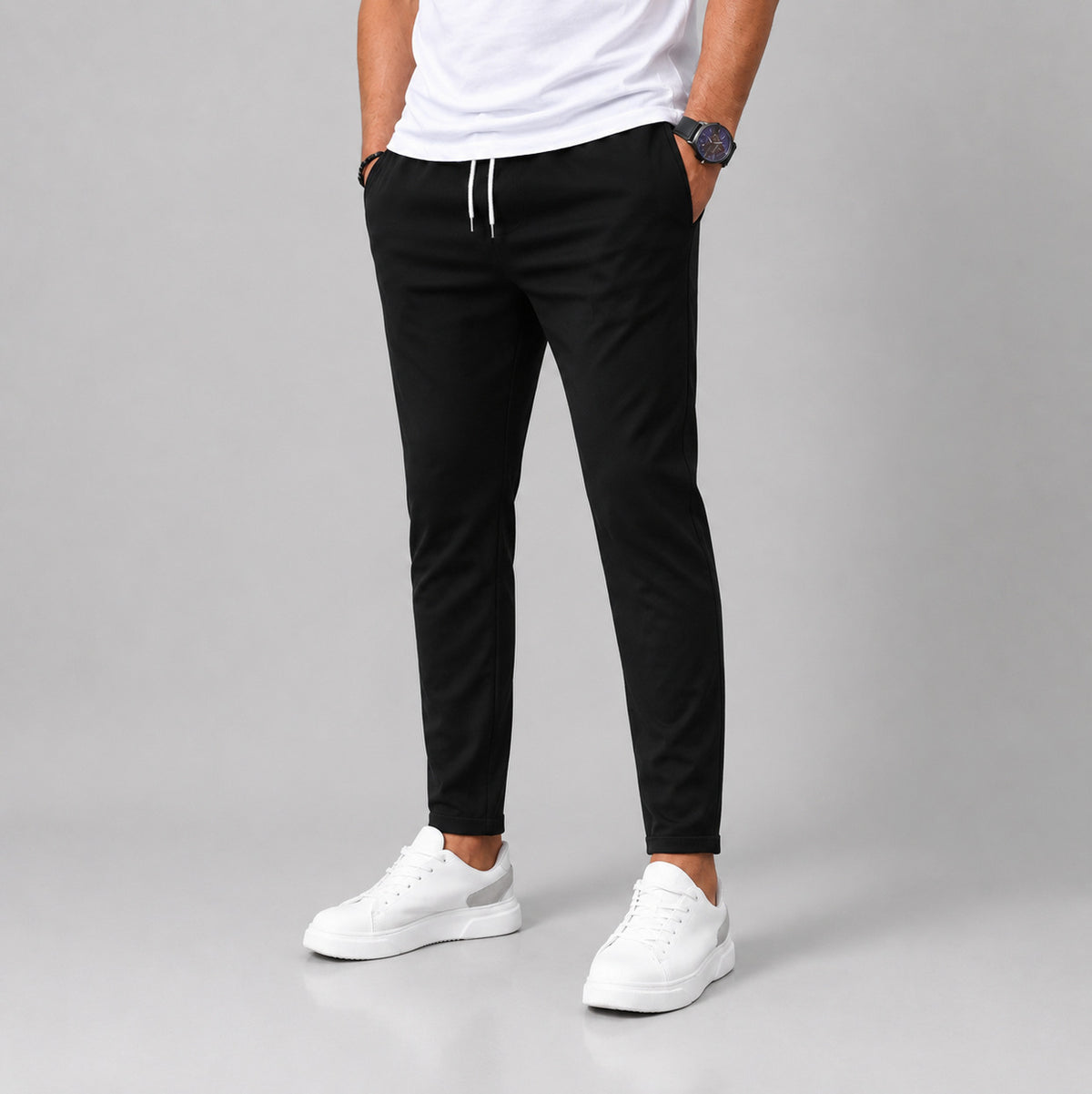 Twill Slim Fit Drawstring Joggers