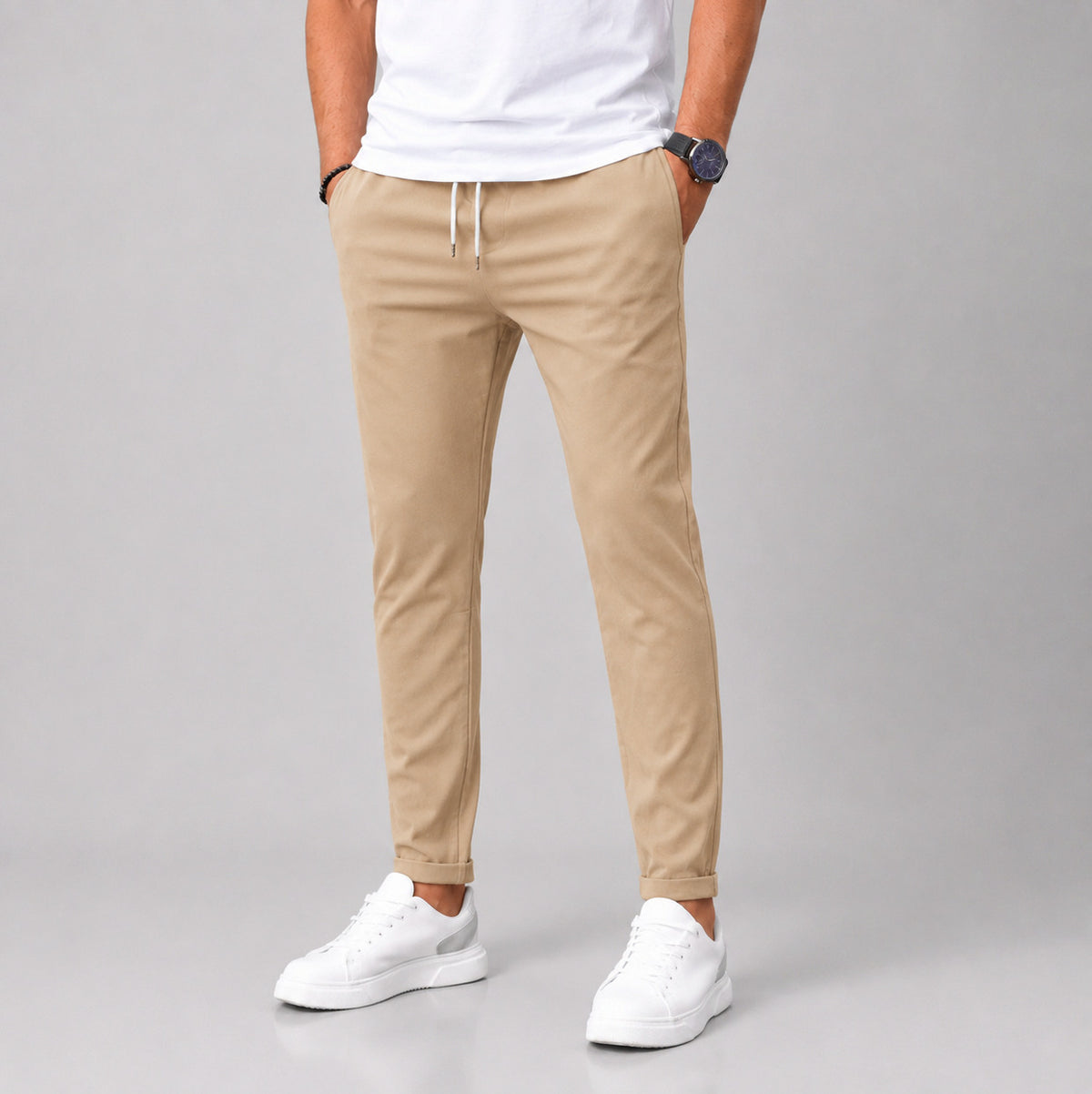 Twill Slim Fit Drawstring Joggers