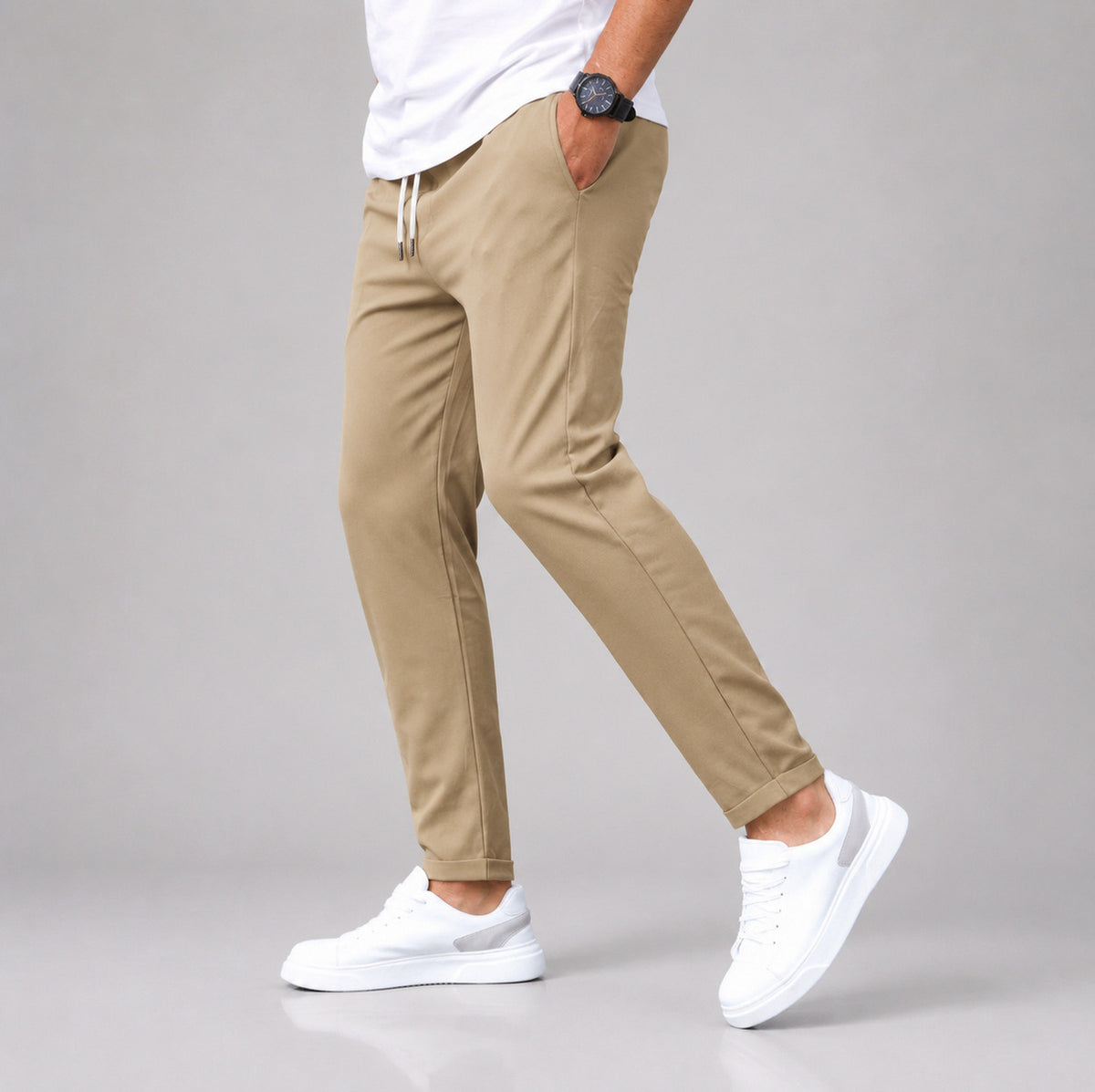 Twill Slim Fit Drawstring Joggers
