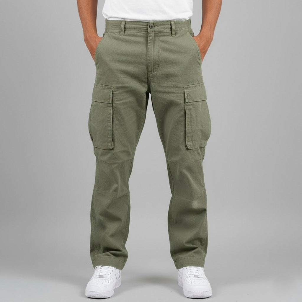Twill Straight Leg Cargo Pants