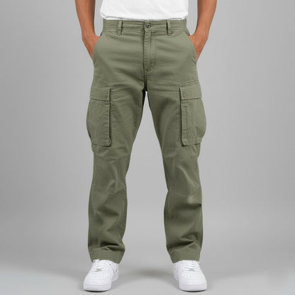 Twill Straight Leg Cargo Pants