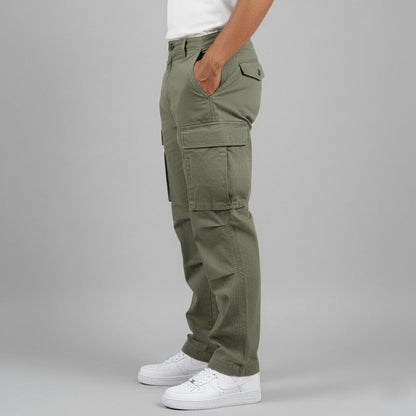 Twill Straight Leg Cargo Pants