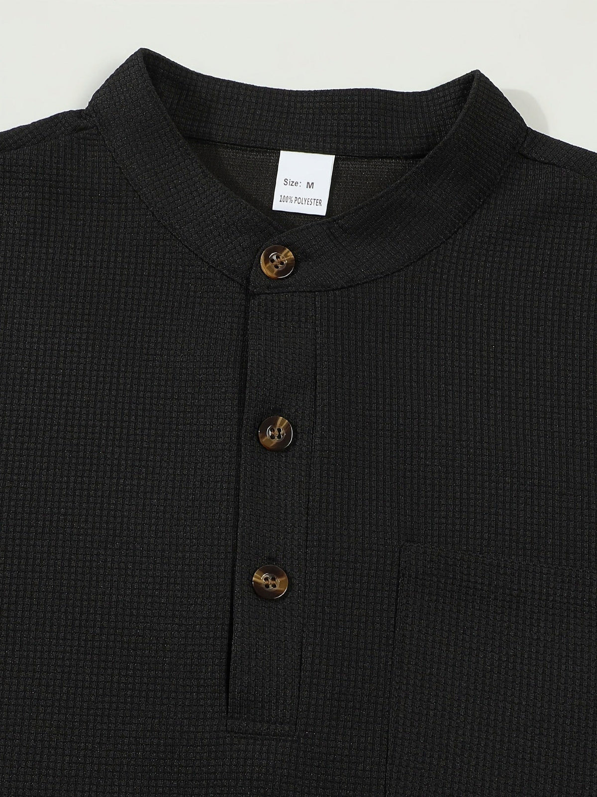 Waffle Chest Pocket Henley Shirt