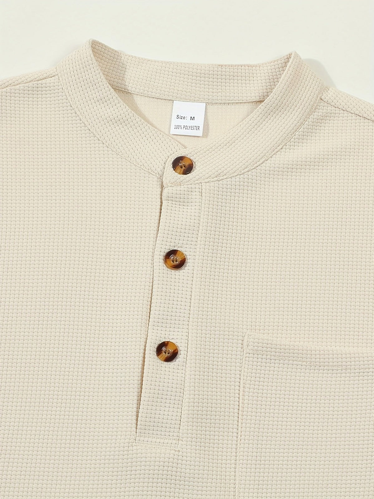 Waffle Chest Pocket Henley Shirt