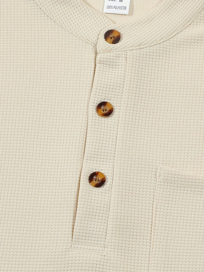 Waffle Chest Pocket Henley Shirt