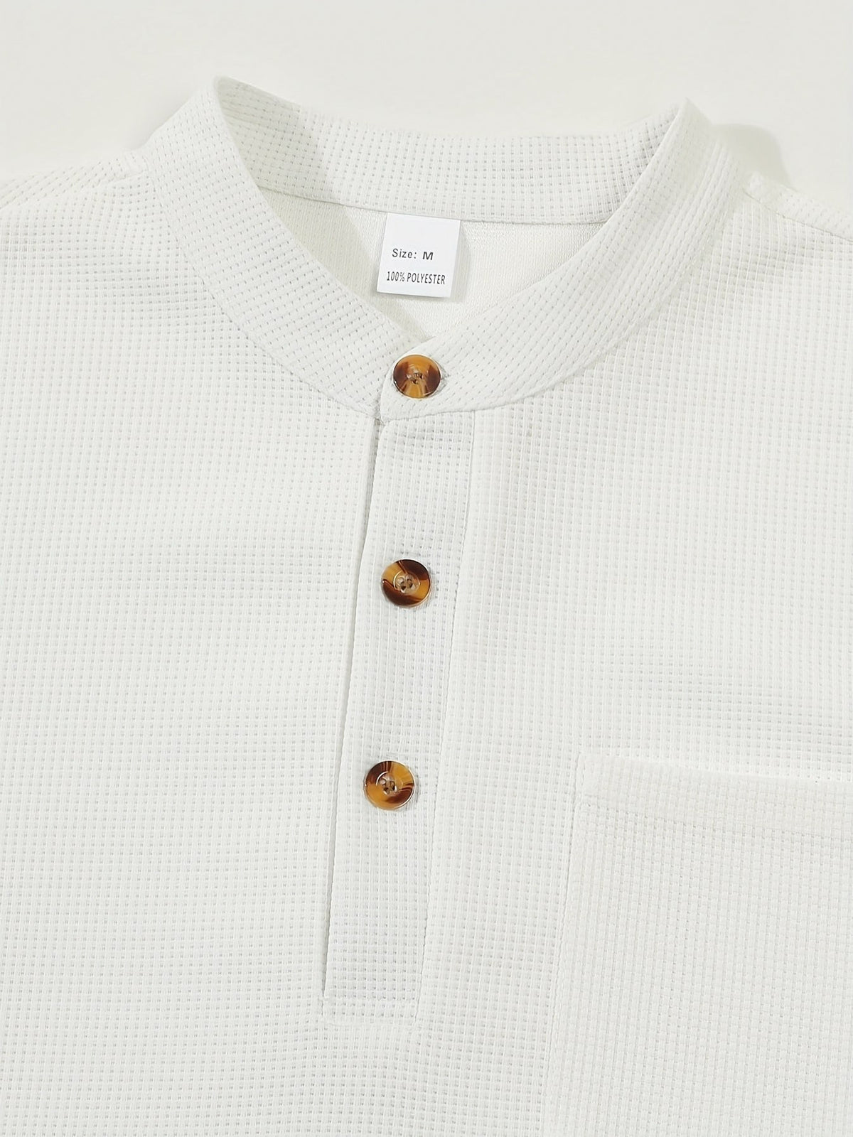 Waffle Chest Pocket Henley Shirt