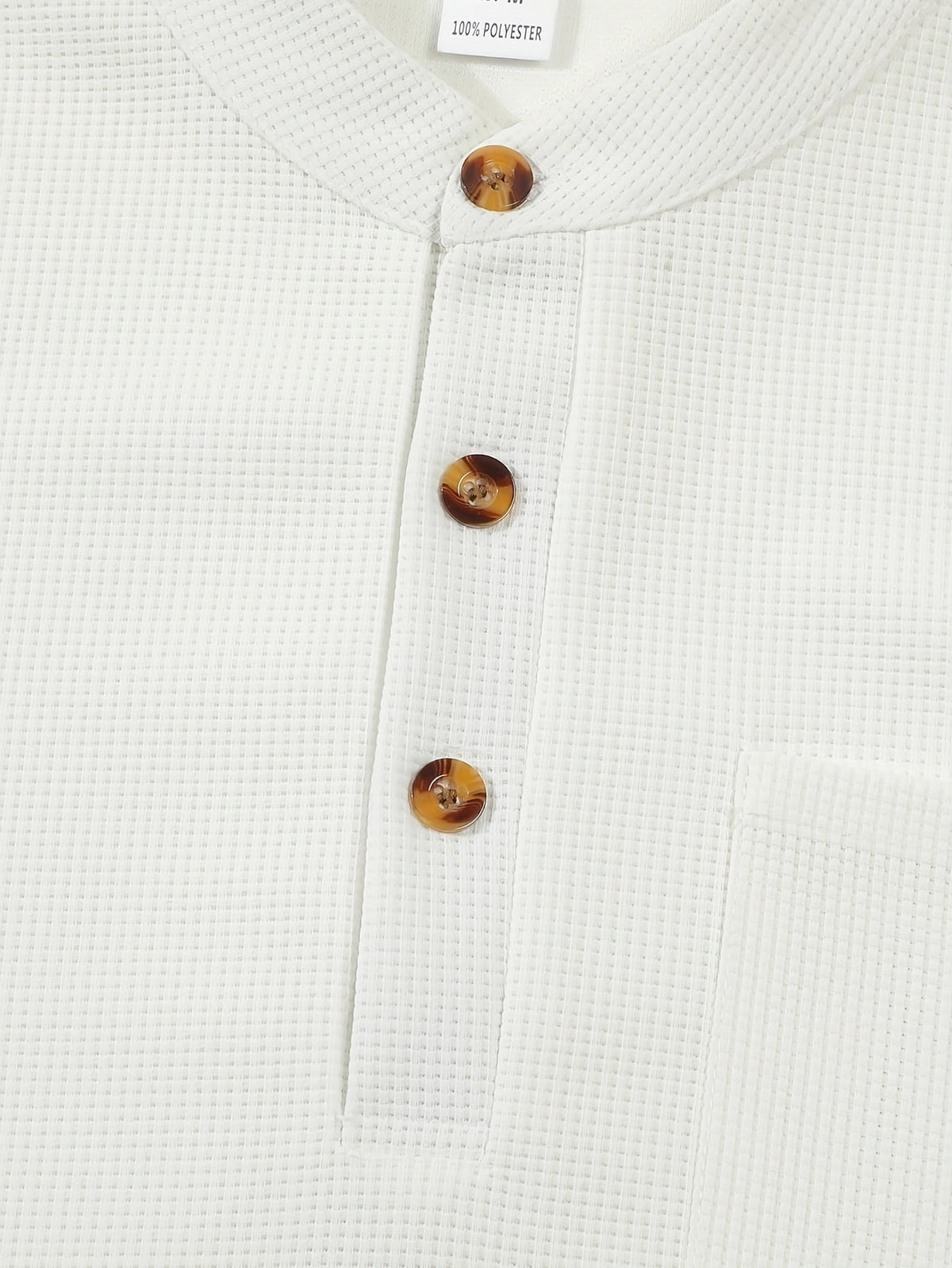 Waffle Chest Pocket Henley Shirt