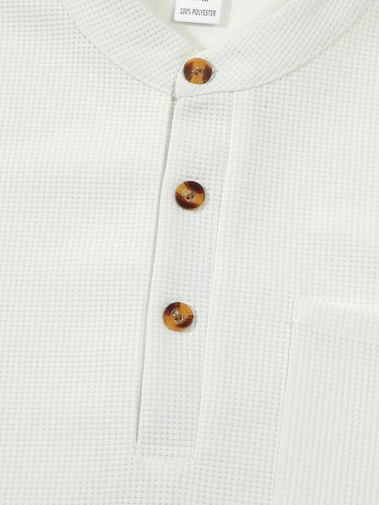 Waffle Chest Pocket Henley Shirt