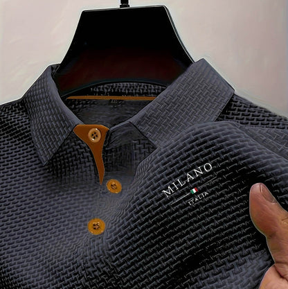 Waffle Knit Button Polo Shirt