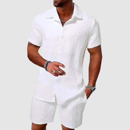 Waffle Short Sleeve Two Piece Set