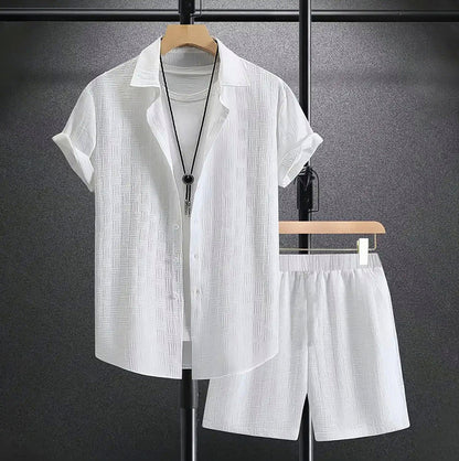 Waffle Short Sleeve Two Piece Set