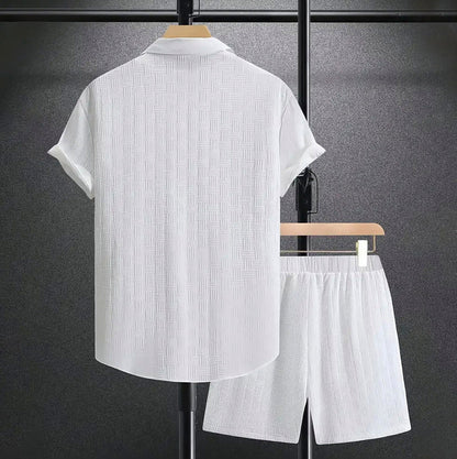 Waffle Short Sleeve Two Piece Set
