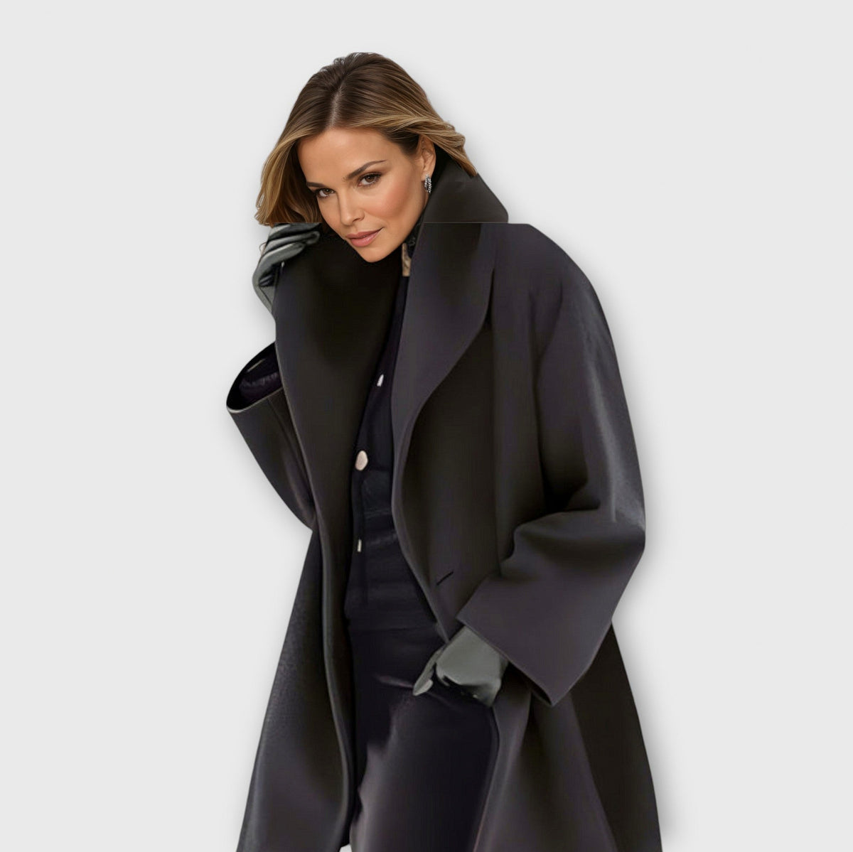Wide Lapel Long Sleeve Oversized Coat