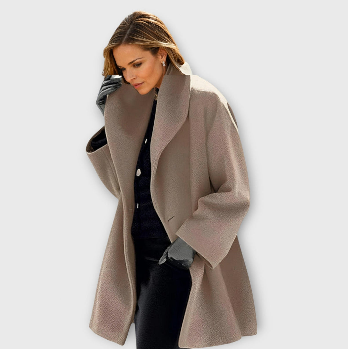 Wide Lapel Long Sleeve Oversized Coat